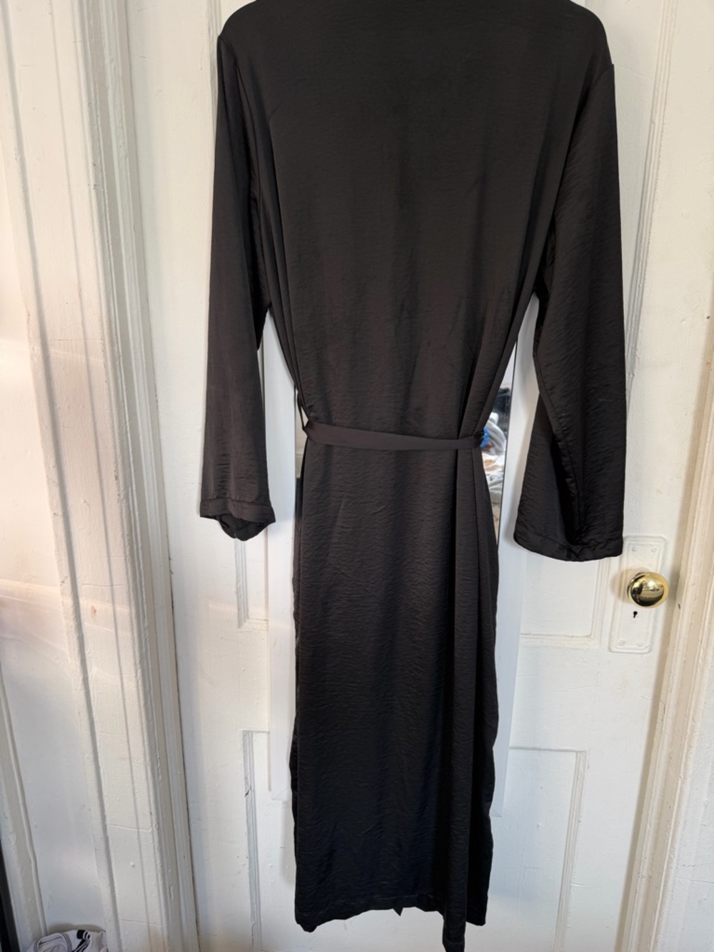 Black Long Satin Robe Target - Picture 6 of 7